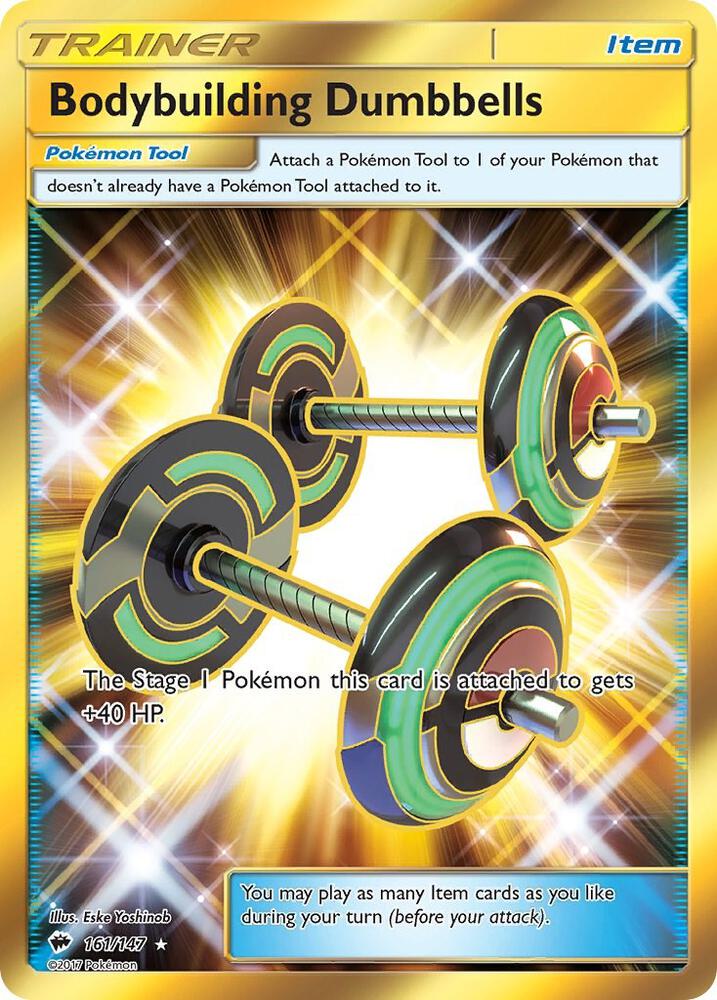 2017 Pokemon SM - Burning Shadows 161/147 Bodybuilding Dumbbells Secret Rare
