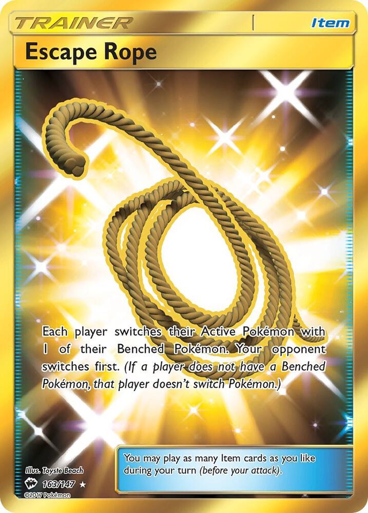 2017 Pokemon SM - Burning Shadows 163/147 Escape Rope Secret Rare