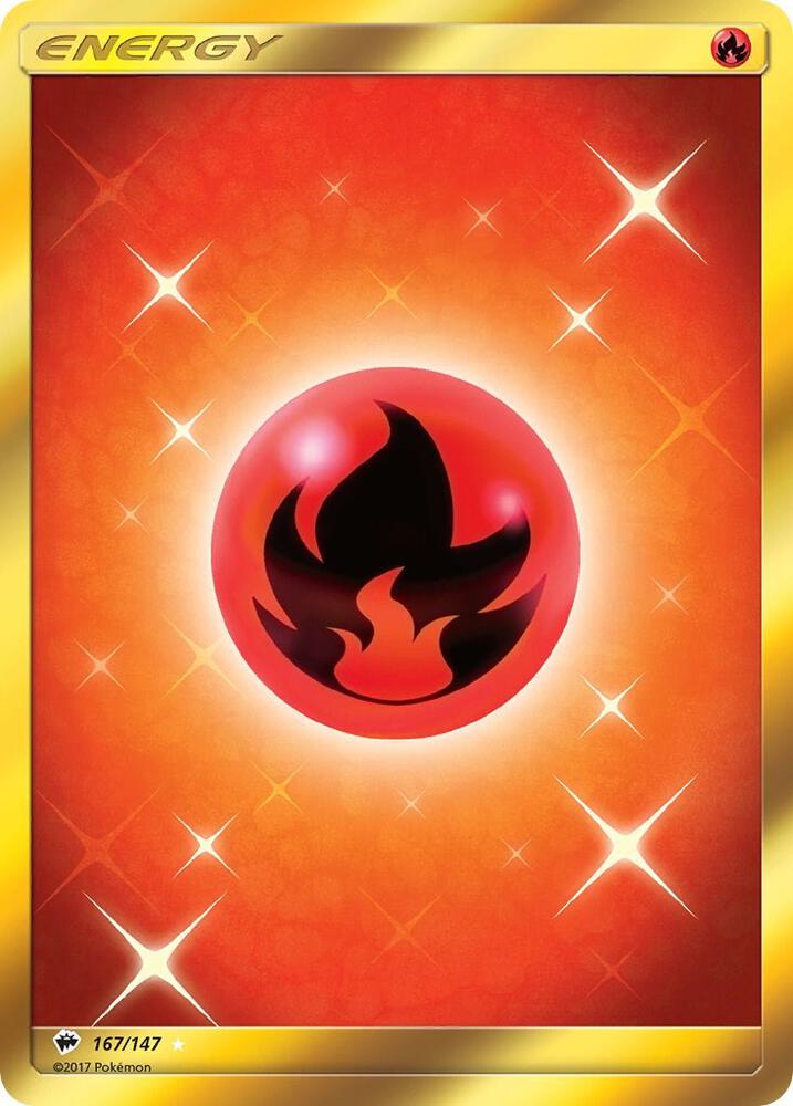 2017 Pokemon SM - Burning Shadows 167/147 Fire Energy Secret Rare