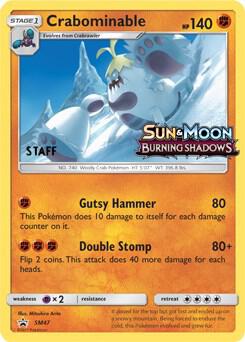 2016 Pokemon SM Promos SM47 Crabominable - SM47 (Prerelease) [Staff] Promo