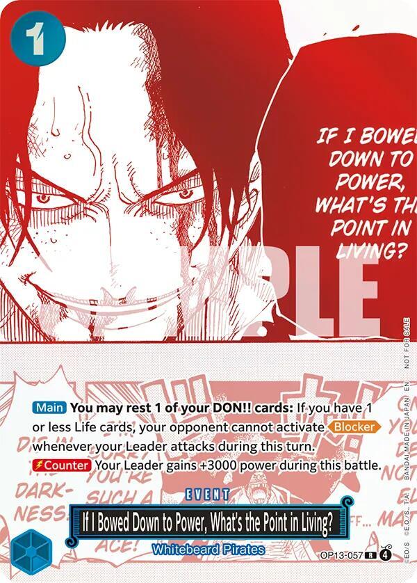 If I Bowed Down to Power, What's the Point in Living? (3rd Anniversary Treasure Campaign Pack) OP13-057 (One Piece Promotion Cards)  - Foil