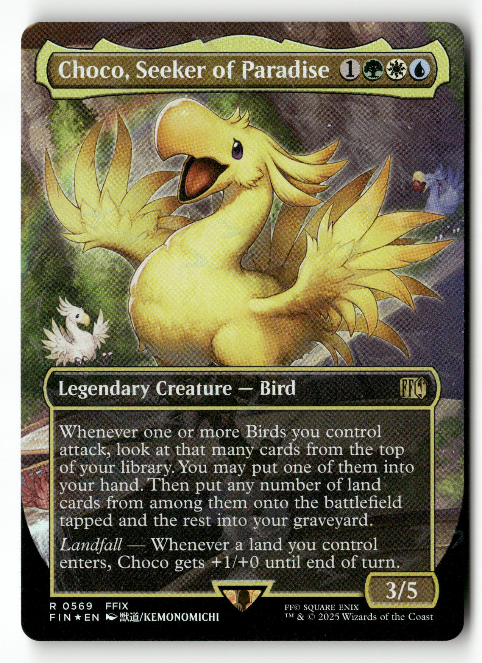 MTG FINAL FANTASY 569 Choco, Seeker of Paradise (Borderless) Chocobo Track Foil