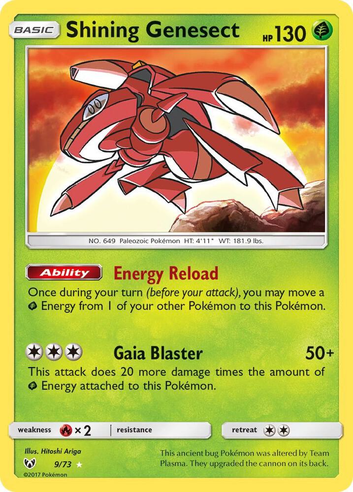2017 Pokemon Shining Legends 9/73 Shining Genesect Shiny Holo Rare