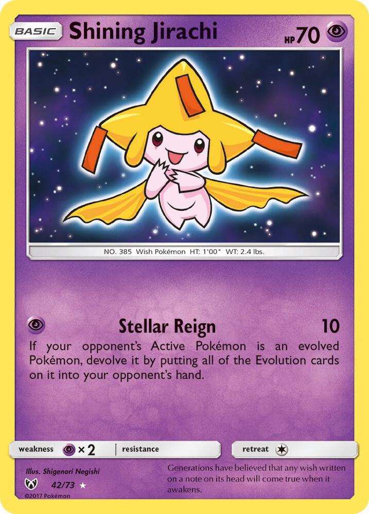 2017 Pokemon Shining Legends 42/73 Shining Jirachi Shiny Holo Rare