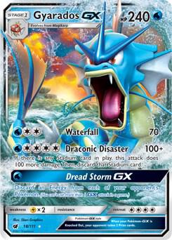 2017 Pokemon SM - Crimson Invasion 18/111 Gyarados GX Ultra Rare