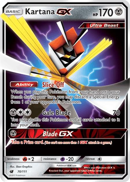 2017 Pokemon SM - Crimson Invasion 70/111 Kartana GX Ultra Rare
