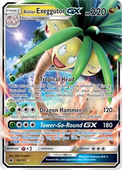 2017 Pokemon SM - Crimson Invasion 74/111 Alolan Exeggutor GX Ultra Rare