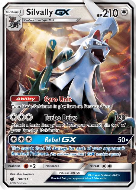 2017 Pokemon SM - Crimson Invasion 90/111 Silvally GX Ultra Rare