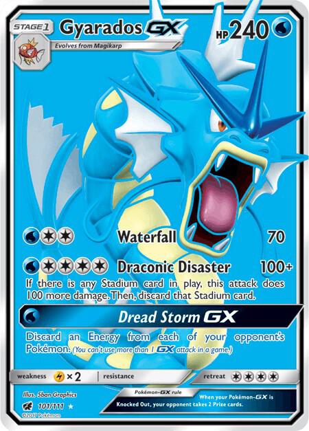 2017 Pokemon SM - Crimson Invasion 101/111 Gyarados GX (Full Art) Ultra Rare