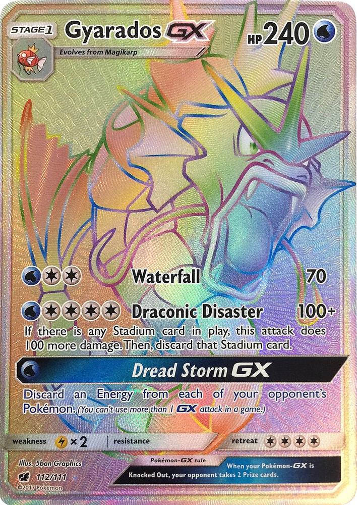 2017 Pokemon SM - Crimson Invasion 112/111 Gyarados GX Secret Rare