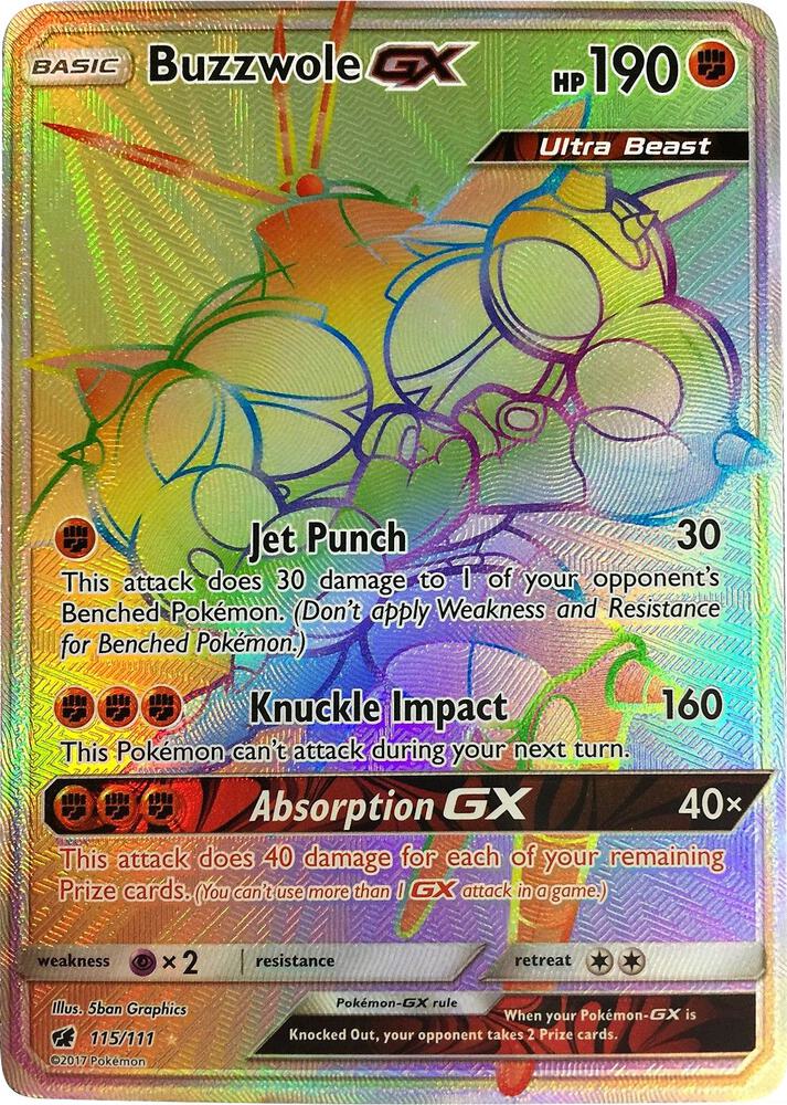 2017 Pokemon SM - Crimson Invasion 115/111 Buzzwole GX Secret Rare