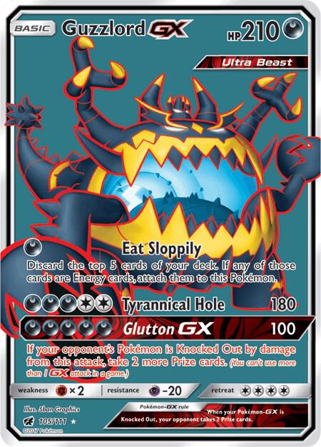 2017 Pokemon SM - Crimson Invasion 105/111 Guzzlord GX (Full Art) Ultra Rare