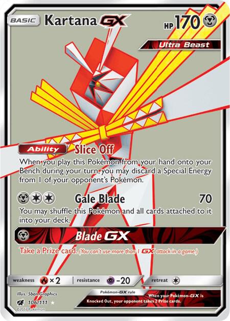 2017 Pokemon SM - Crimson Invasion 106/111 Kartana GX (Full Art) Ultra Rare