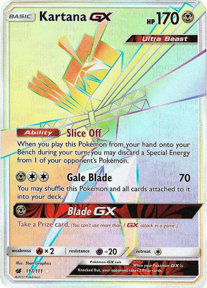 2017 Pokemon SM - Crimson Invasion 117/111 Kartana GX Secret Rare