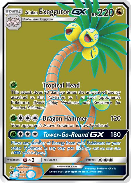 2017 Pokemon SM - Crimson Invasion 107/111 Alolan Exeggutor GX Ultra Rare