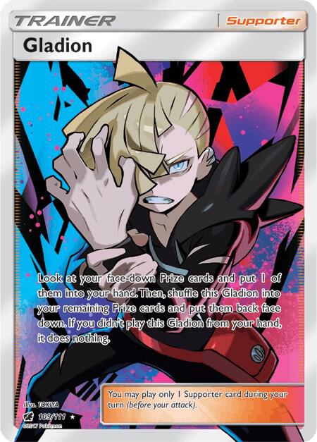 2017 Pokemon SM - Crimson Invasion 109/111 Gladion (Full Art) Ultra Rare