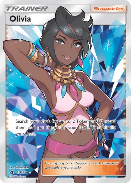 2017 Pokemon SM - Crimson Invasion 111/111 Olivia (Full Art) Ultra Rare