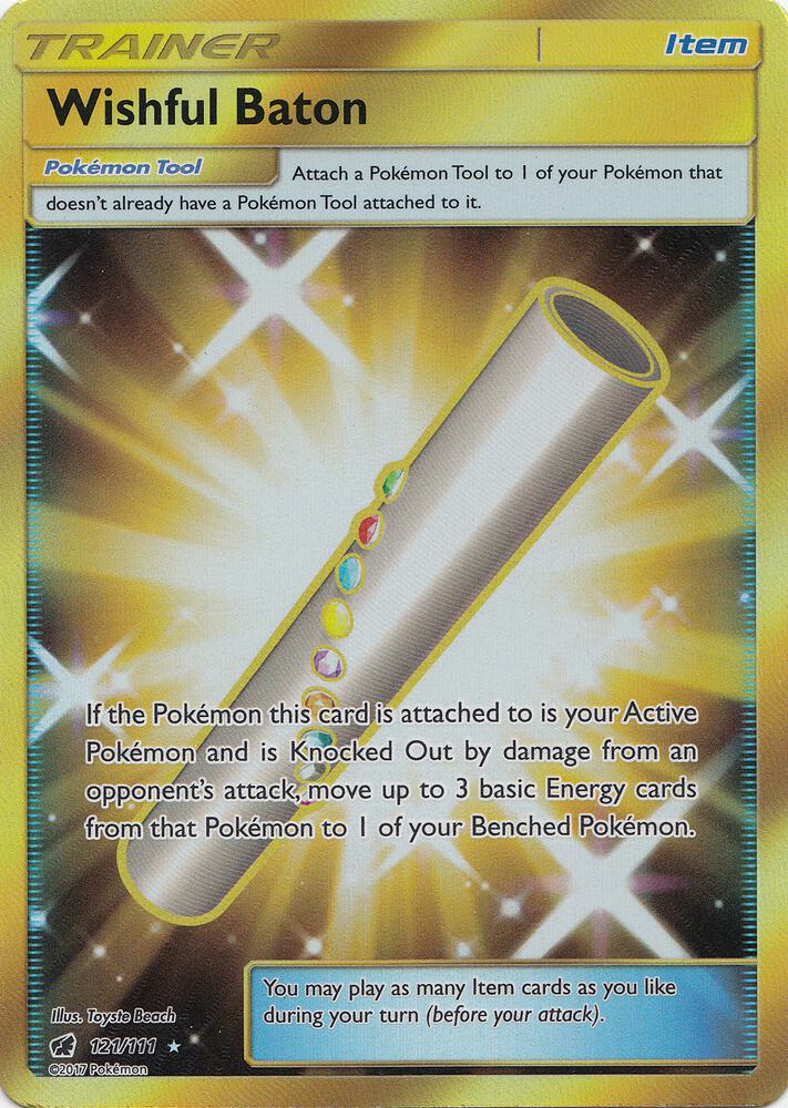2017 Pokemon SM - Crimson Invasion 121/111 Wishful Baton Secret Rare
