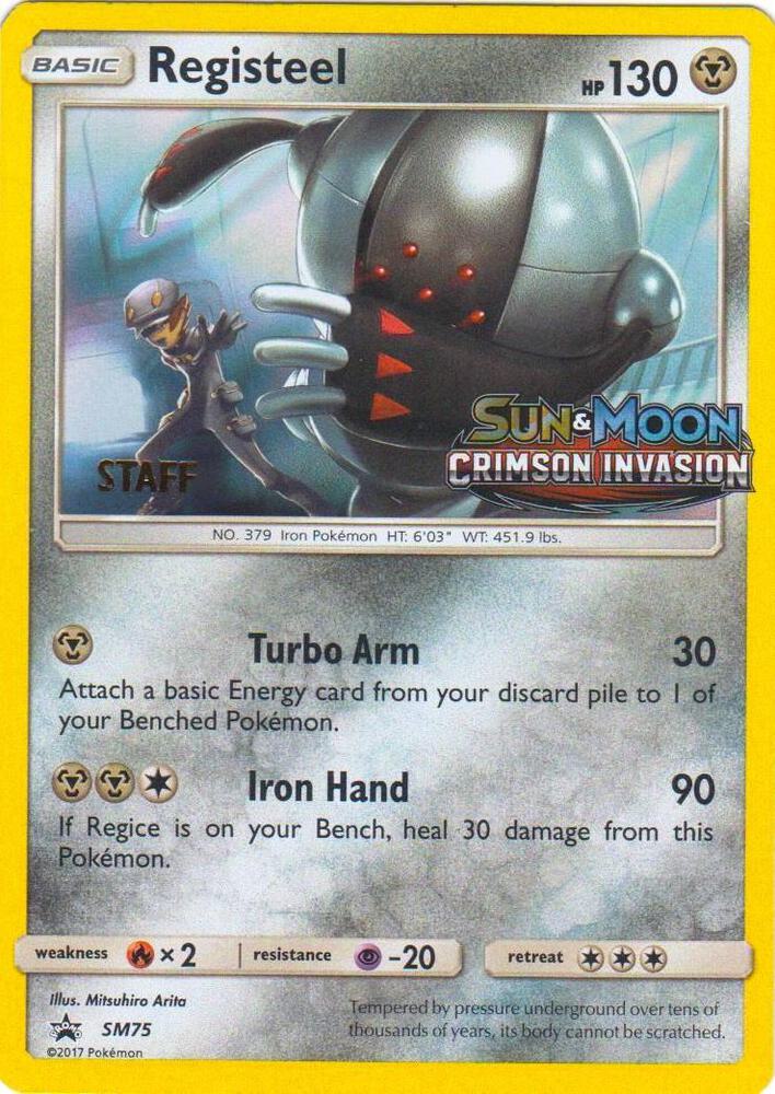 2016 Pokemon SM Promos SM75 Registeel - SM75 (Prerelease) [Staff] Promo