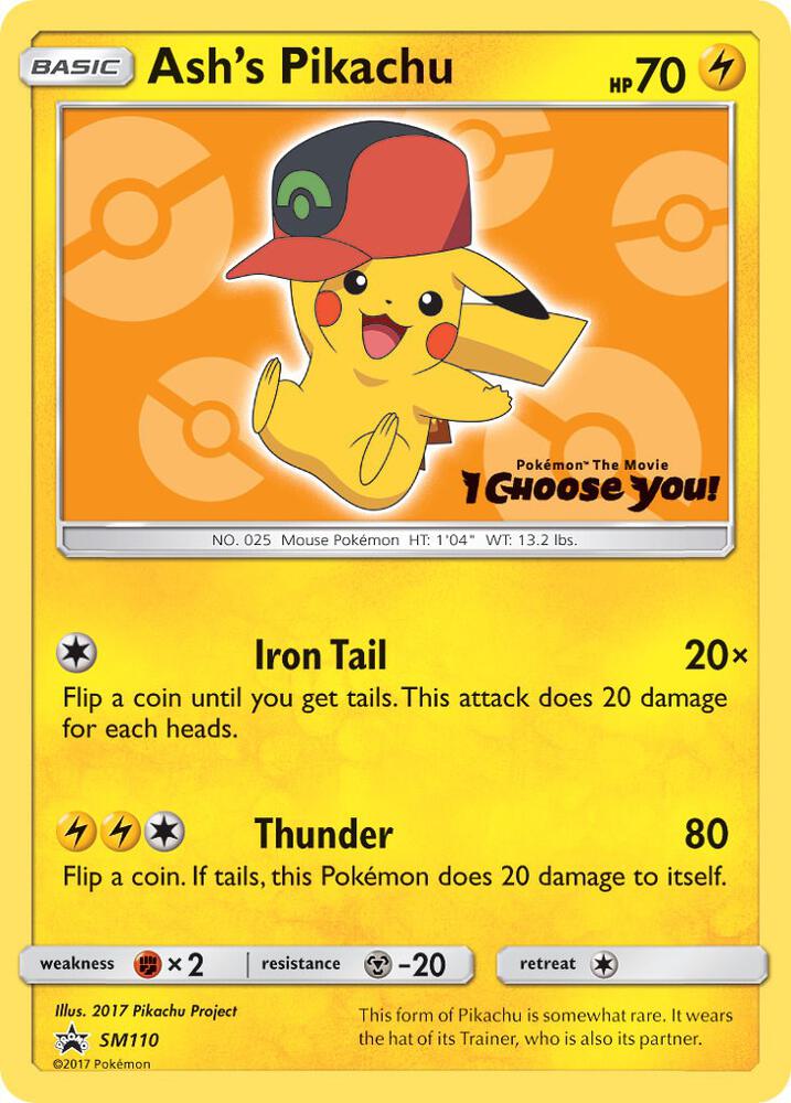 2016 Pokemon SM Promos SM110 Ash's Pikachu - SM110 Promo