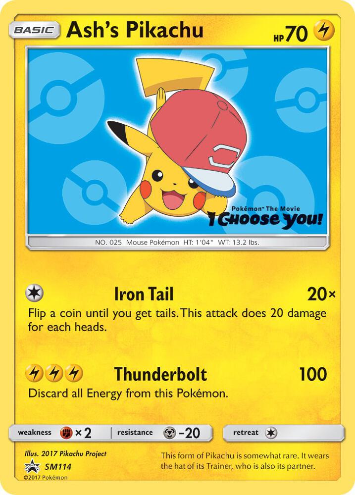 2016 Pokemon SM Promos SM114 Ash's Pikachu - SM114 Promo