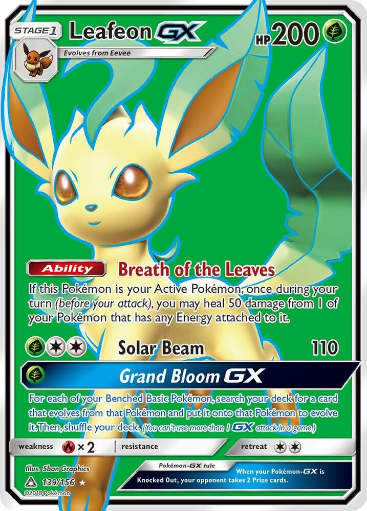 2018 Pokemon SM - Ultra Prism 139/156 Leafeon GX (Full Art) Ultra Rare