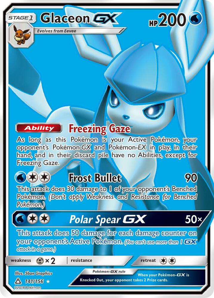 2018 Pokemon SM - Ultra Prism 141/156 Glaceon GX (Full Art) Ultra Rare
