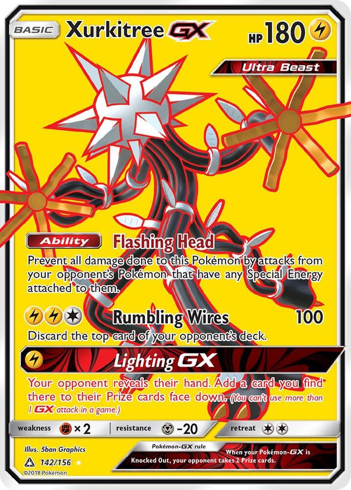 2018 Pokemon SM - Ultra Prism 142/156 Xurkitree GX (Full Art) Ultra Rare