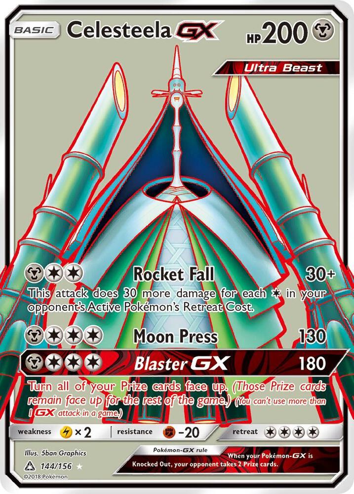 2018 Pokemon SM - Ultra Prism 144/156 Celesteela GX (Full Art) Ultra Rare