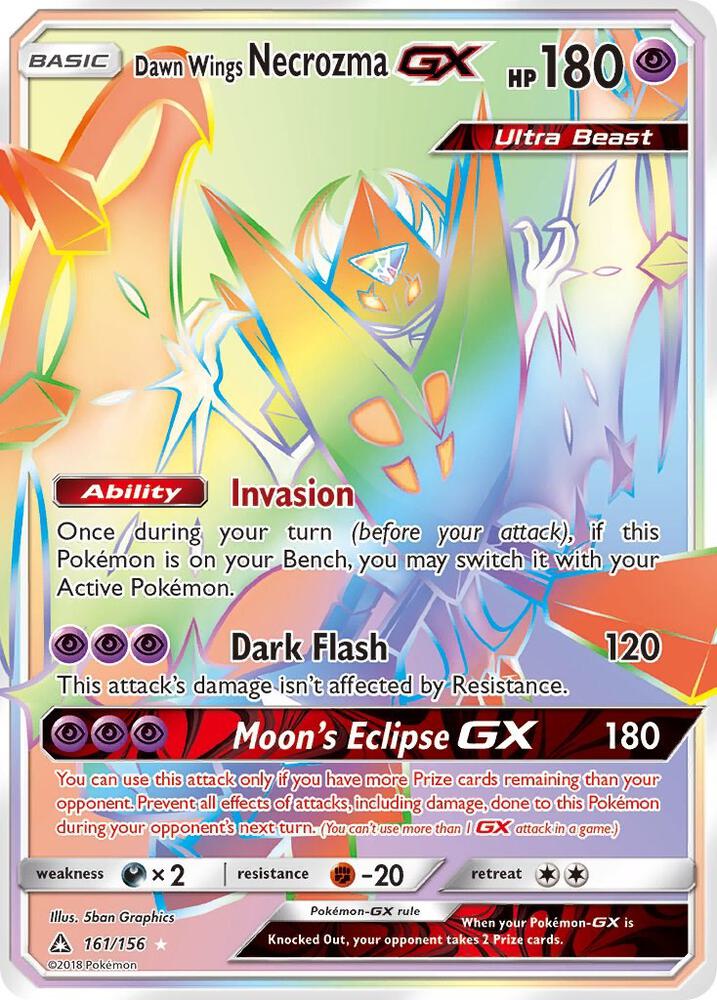 2018 Pokemon SM - Ultra Prism 161/156 Dawn Wings Necrozma GX Secret Rare