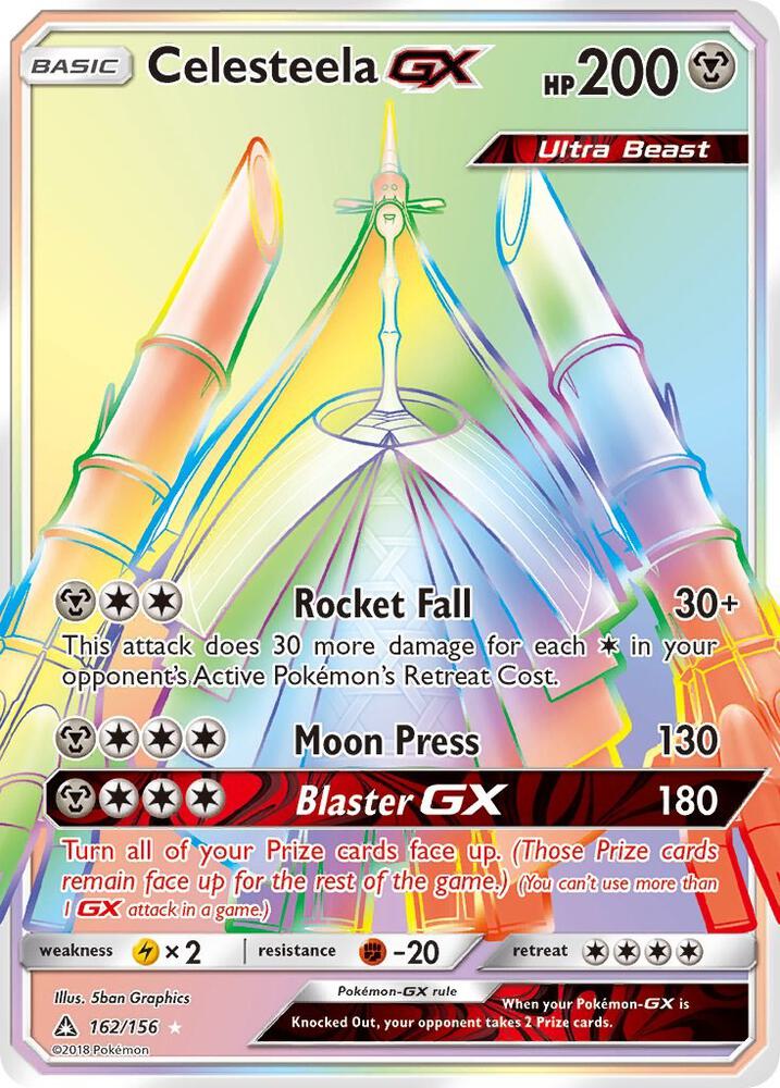 2018 Pokemon SM - Ultra Prism 162/156 Celesteela GX Secret Rare