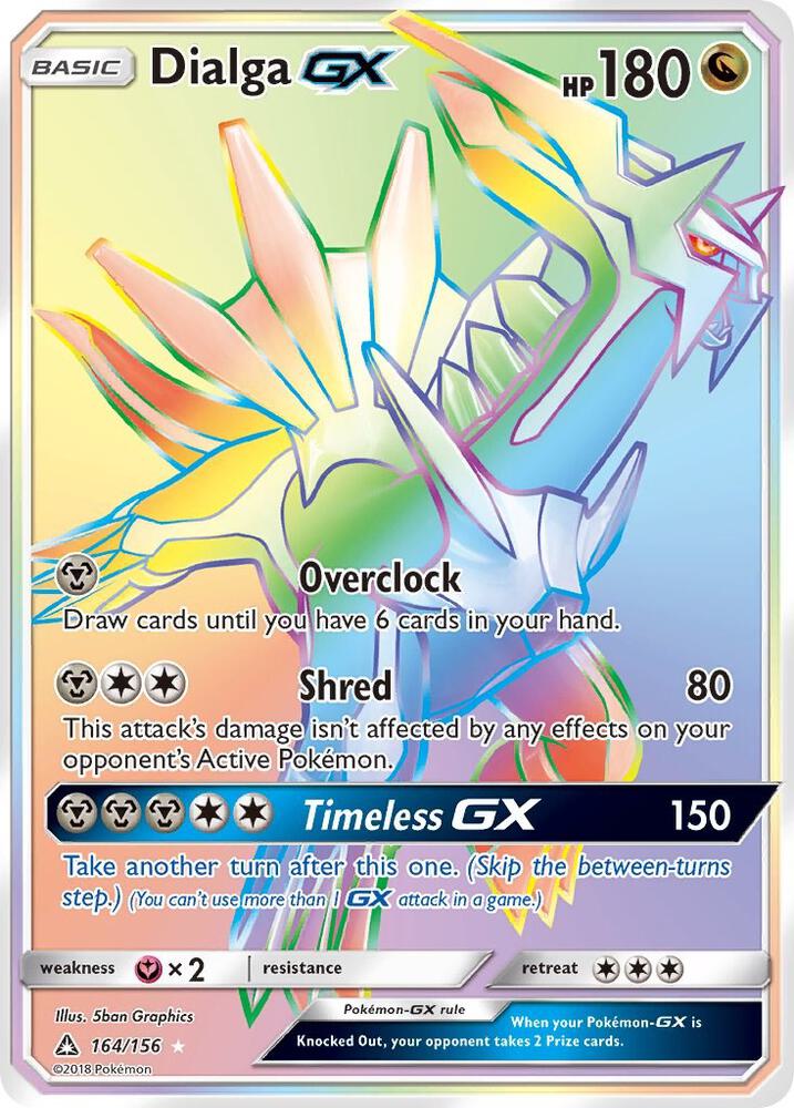 2018 Pokemon SM - Ultra Prism 164/156 Dialga GX Secret Rare