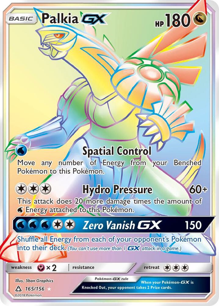 2018 Pokemon SM - Ultra Prism 165/156 Palkia GX Secret Rare