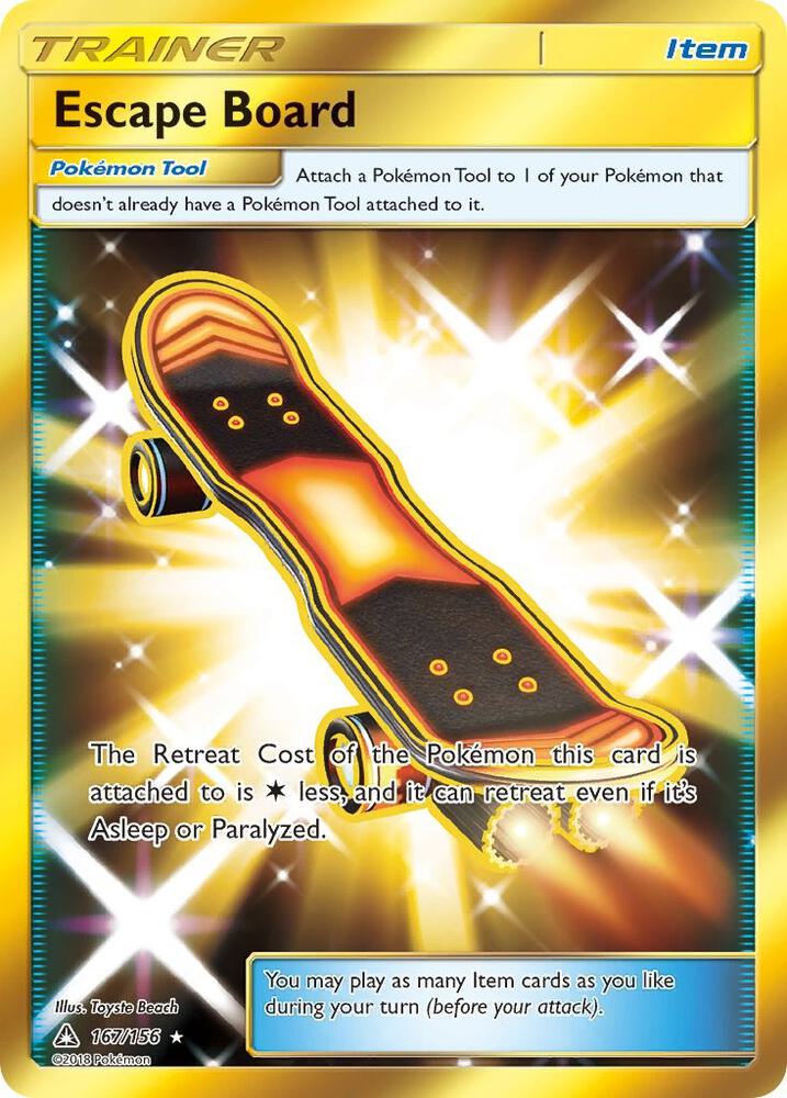 2018 Pokemon SM - Ultra Prism 167/156 Escape Board Secret Rare