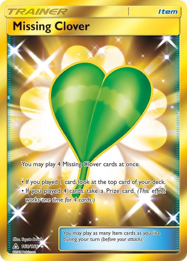 2018 Pokemon SM - Ultra Prism 168/156 Missing Clover Secret Rare