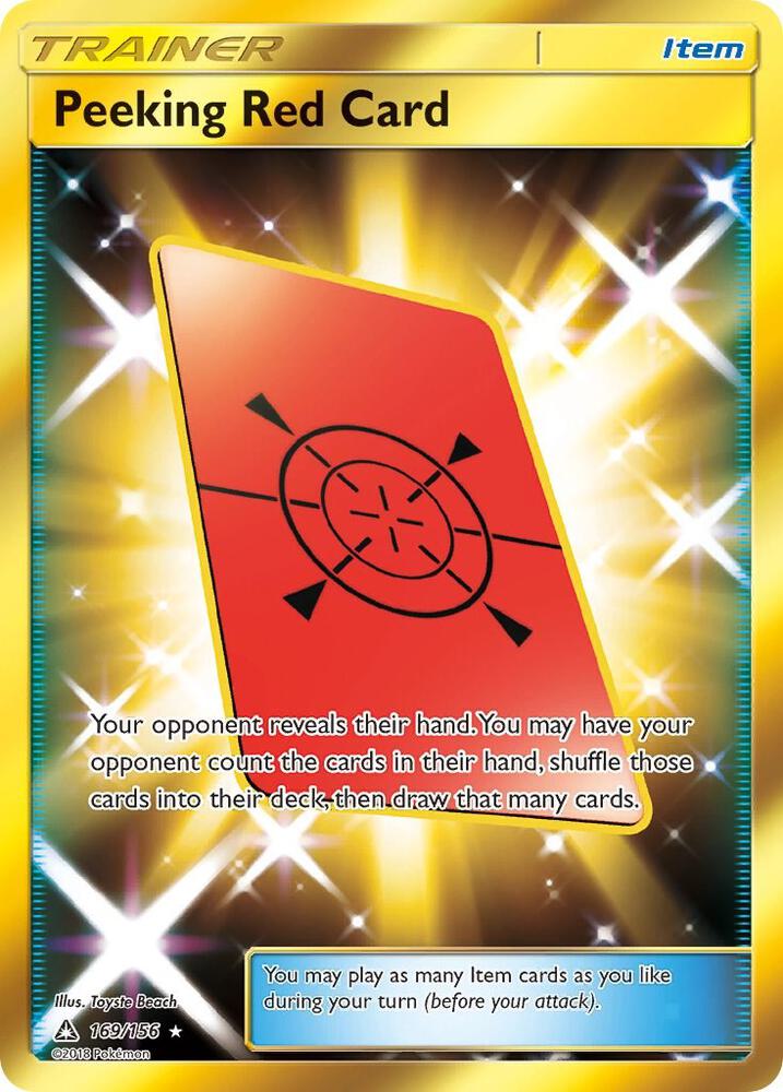 2018 Pokemon SM - Ultra Prism 169/156 Peeking Red Card Secret Rare