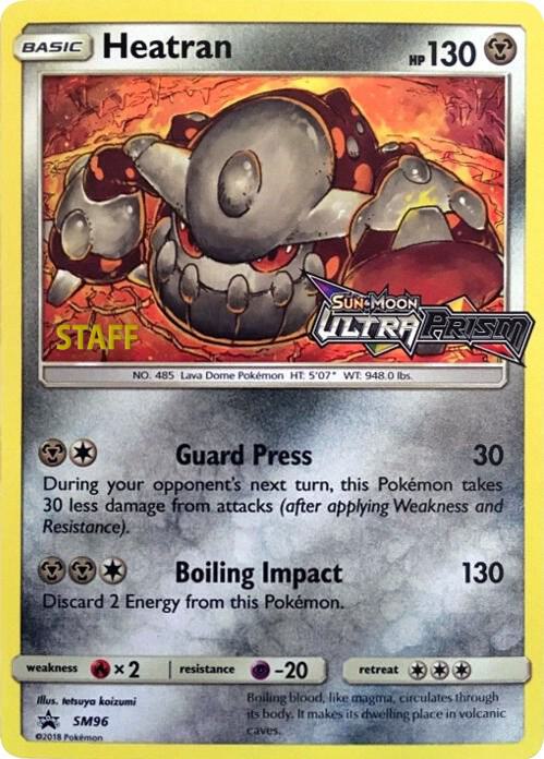 2016 Pokemon SM Promos SM96 Heatran - SM96 (Prerelease) [Staff] Promo