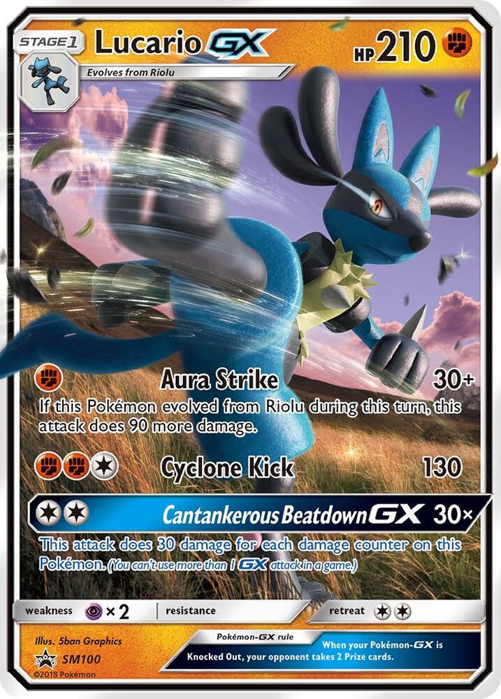 2016 Pokemon SM Promos SM100 Lucario GX - SM100 Promo