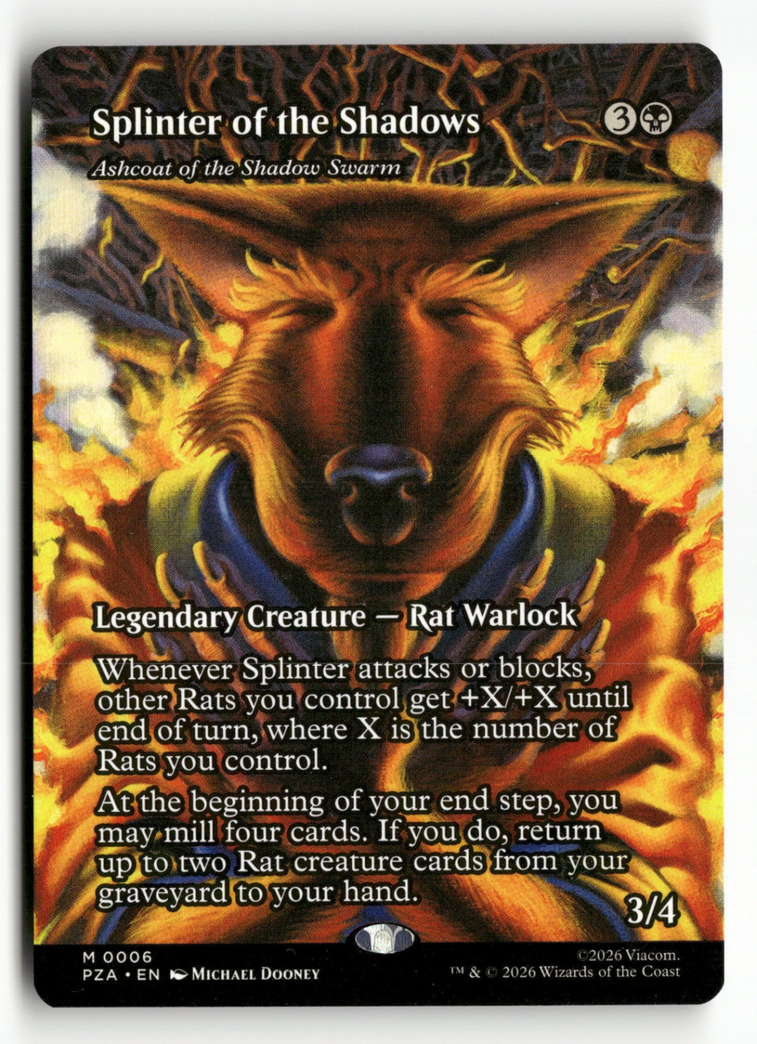 MTG TMNT 6 Splinter of the Shadows - Ashcoat of the Shadow Swarm (Borderless) M