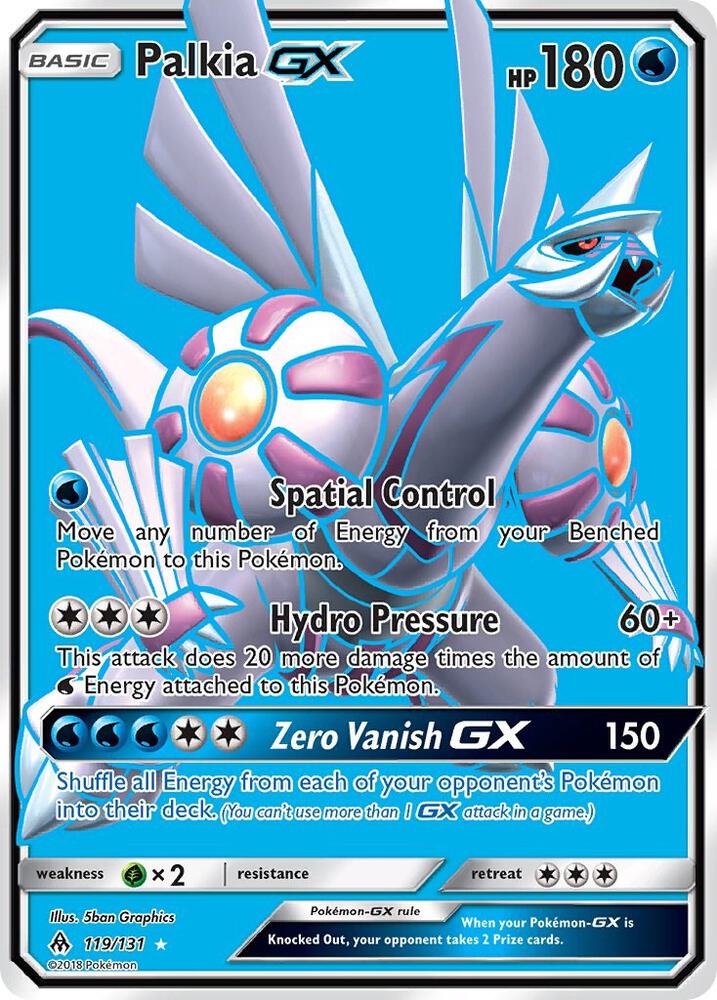 2018 Pokemon SM - Forbidden Light 119/131 Palkia GX (Full Art) Ultra Rare