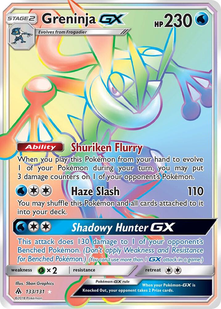 2018 Pokemon SM - Forbidden Light 133/131 Greninja GX Secret Rare