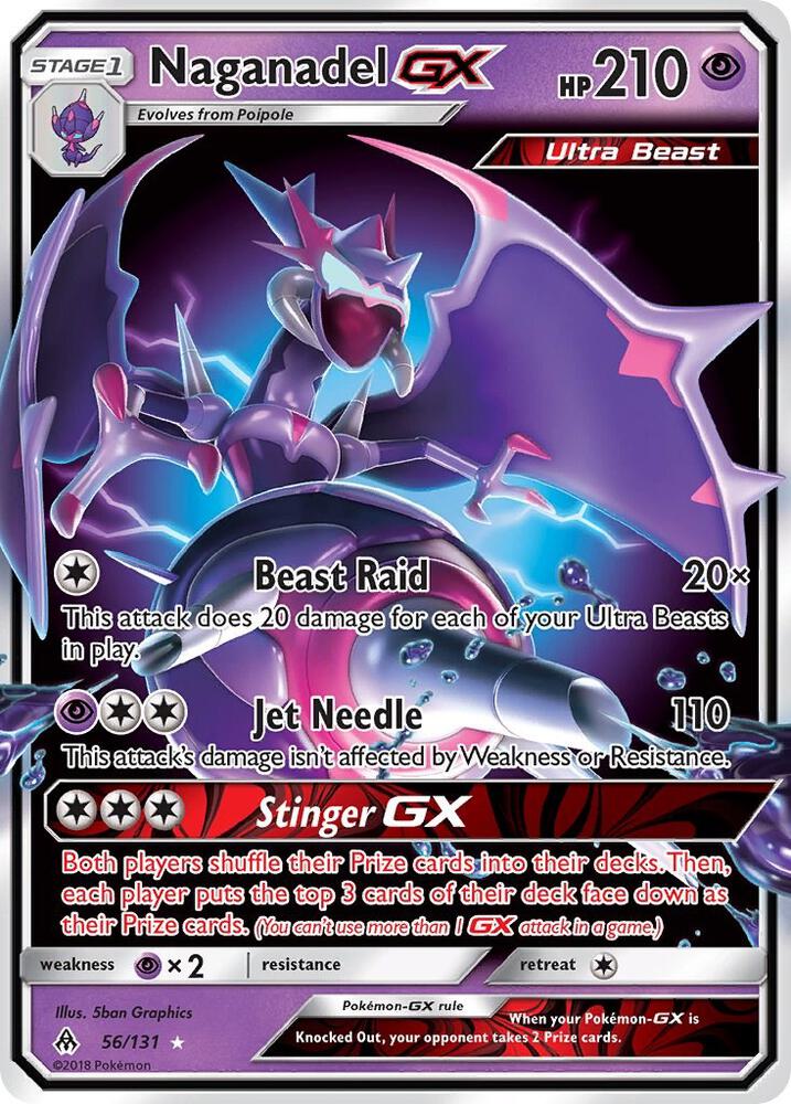 2018 Pokemon SM - Forbidden Light 56/131 Naganadel GX Ultra Rare