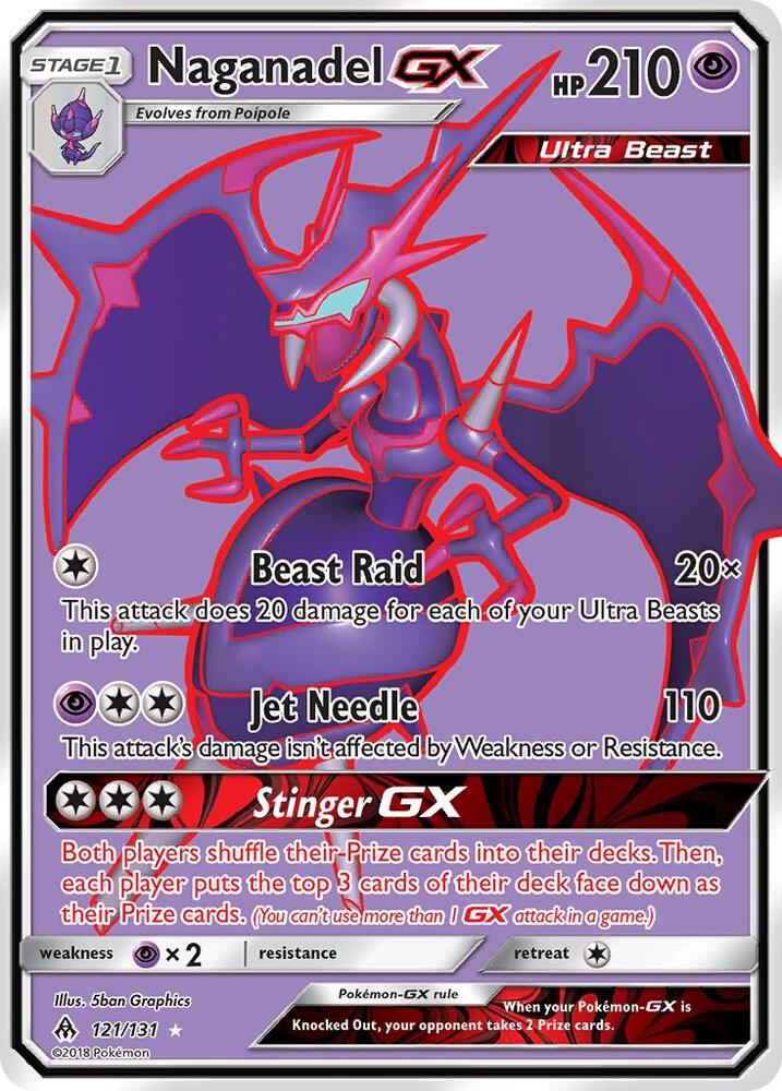 2018 Pokemon SM - Forbidden Light 121/131 Naganadel GX (Full Art) Ultra Rare