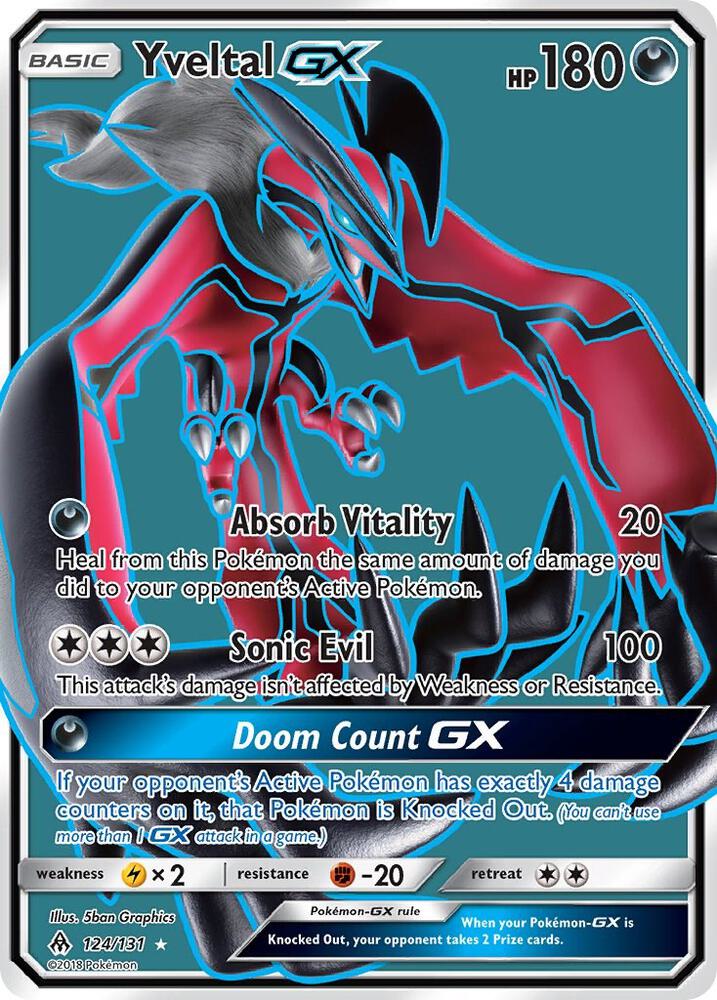 2018 Pokemon SM - Forbidden Light 124/131 Yveltal GX (Full Art) Ultra Rare