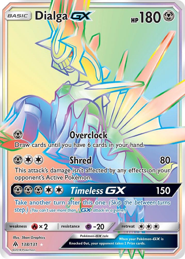 2018 Pokemon SM - Forbidden Light 138/131 Dialga GX Secret Rare
