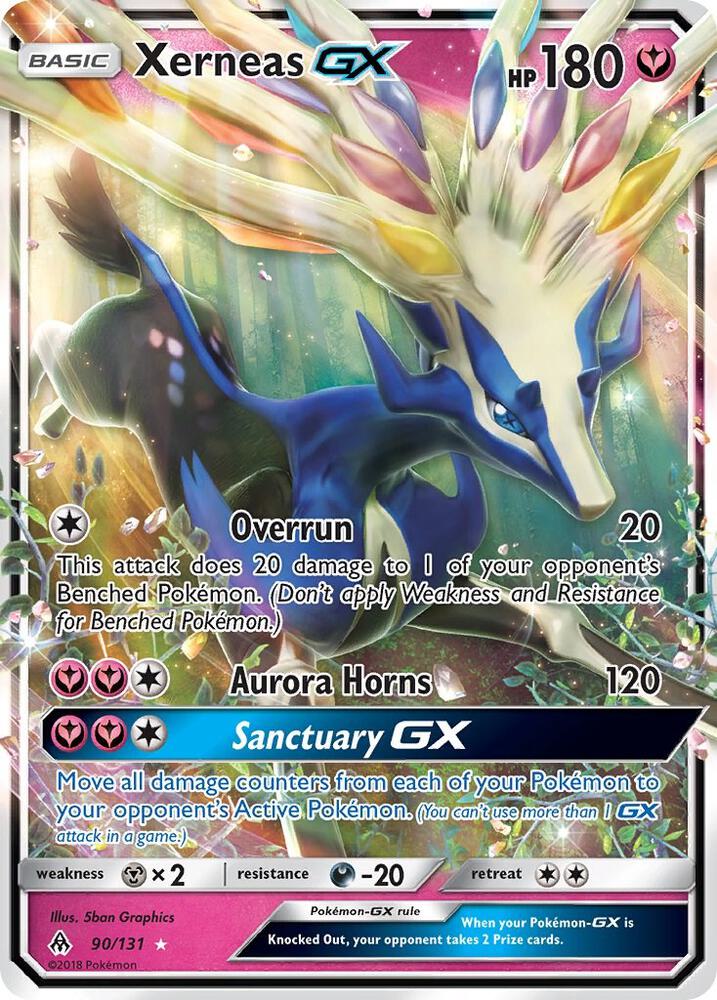 2018 Pokemon SM - Forbidden Light 90/131 Xerneas GX Ultra Rare