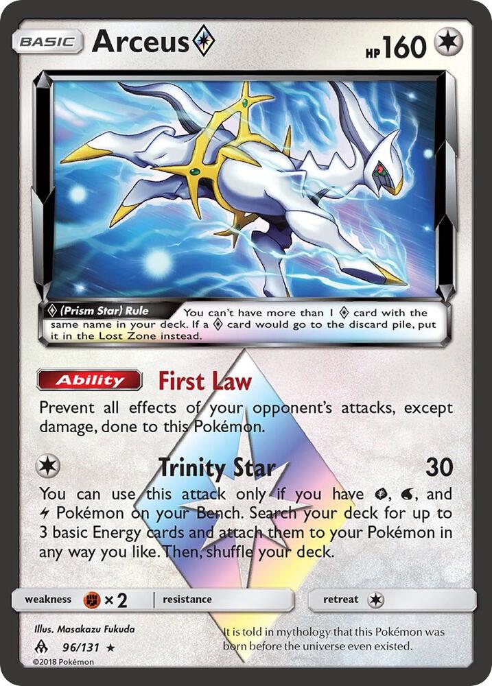 2018 Pokemon SM - Forbidden Light 96/131 Arceus Prism Star Prism Rare LP