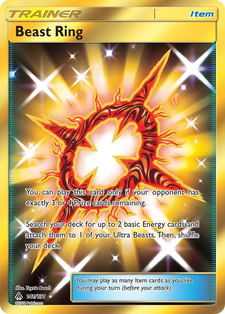 2018 Pokemon SM - Forbidden Light 141/131 Beast Ring Secret Rare