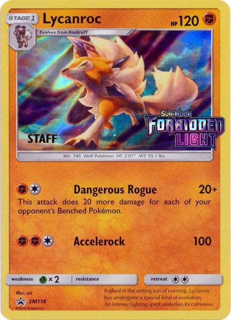 2016 Pokemon SM Promos SM118 Lycanroc - SM118 (Prerelease) [Staff] Promo
