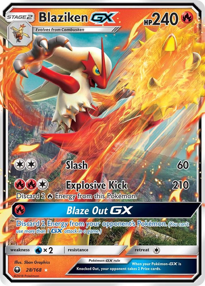 2018 Pokemon SM - Celestial Storm 28/168 Blaziken GX Ultra Rare